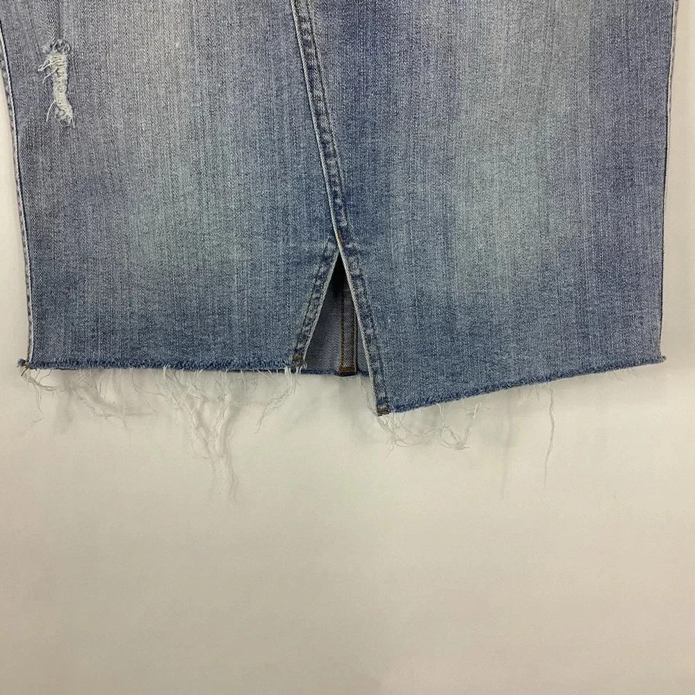 Spanx Distressed Denim Skirt Size Small